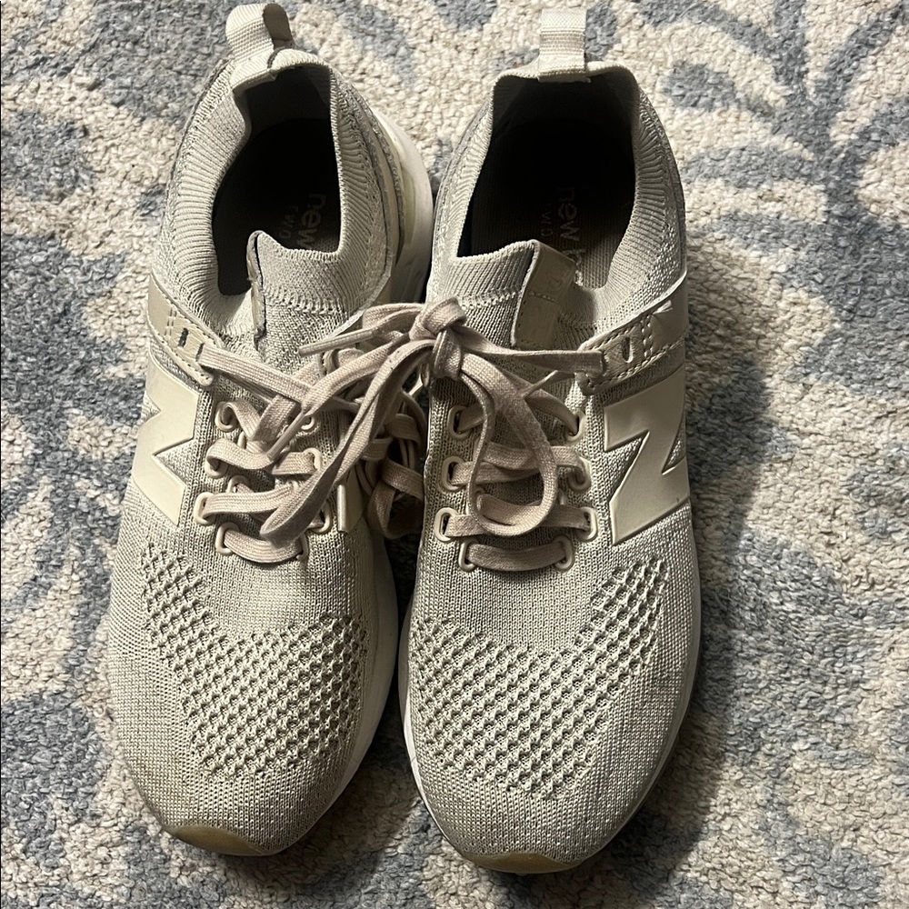 New Balance Knit Sneakers in Beige-Taupe